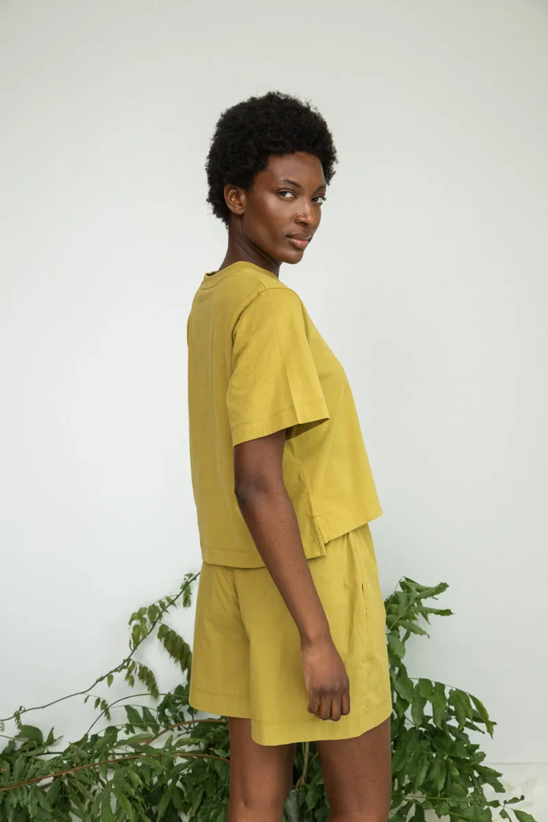 Gilma-Jane Organic Cotton Short in Bright Olive