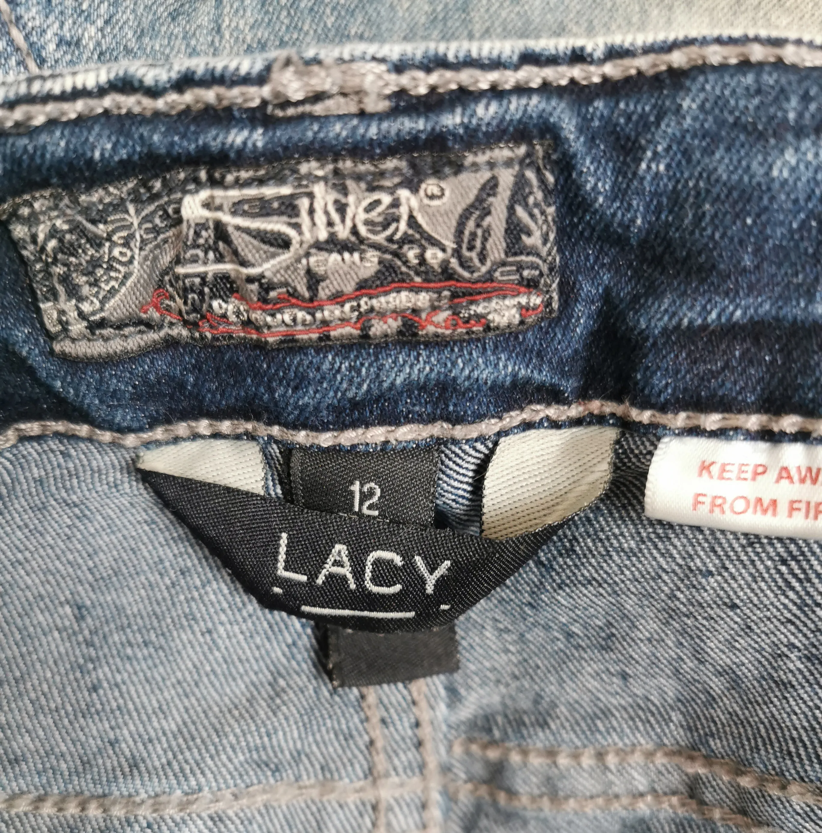 GIRL SIZE 12 YEARS - SILVER JEANS, 'Lacy' Style, Denim Shorts EUC B51