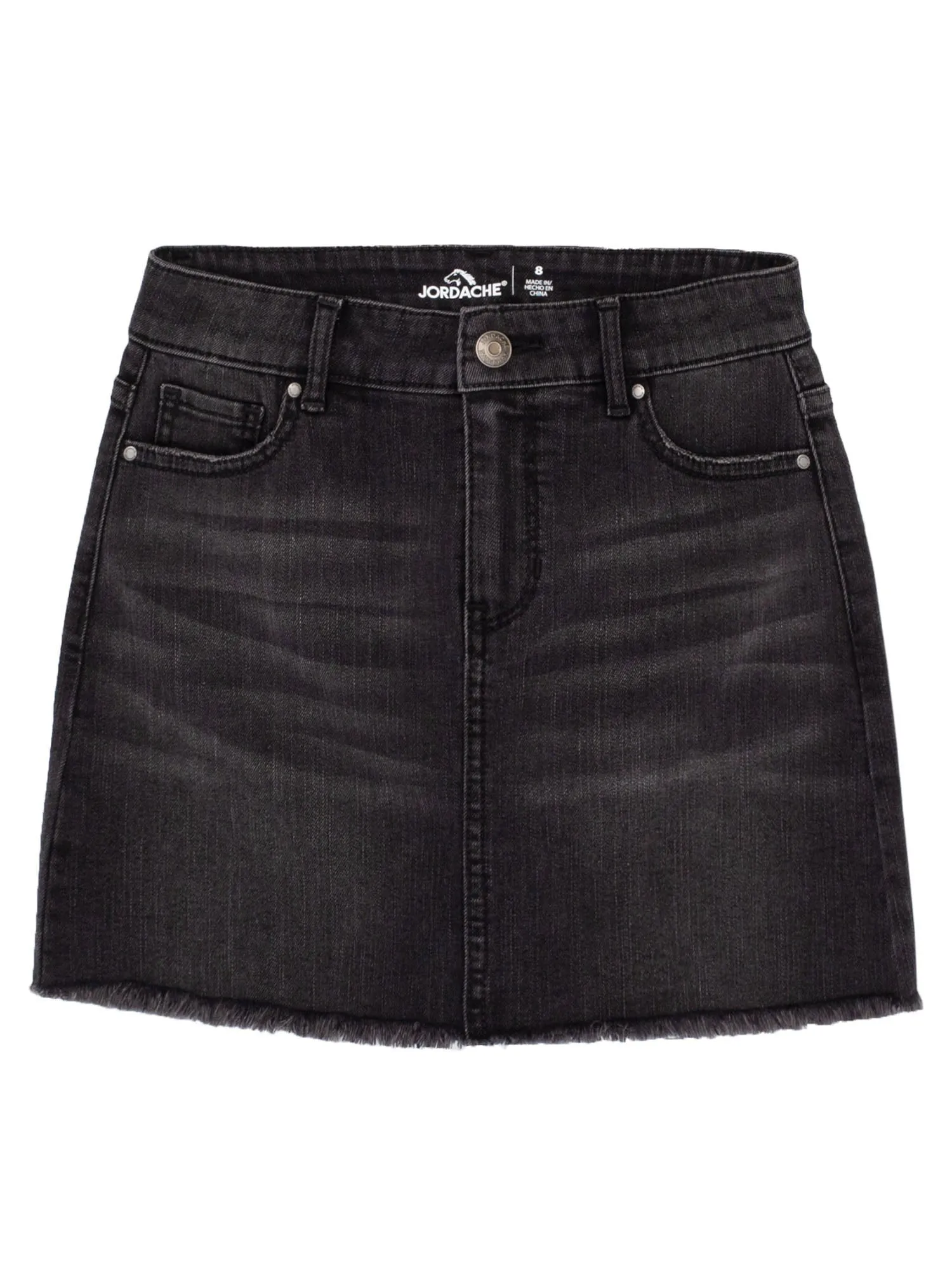 Girls Frayed Hem Denim Skirt