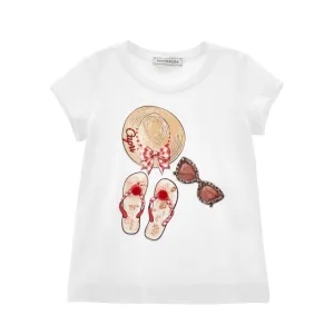 Girls Red & White T-Shirt