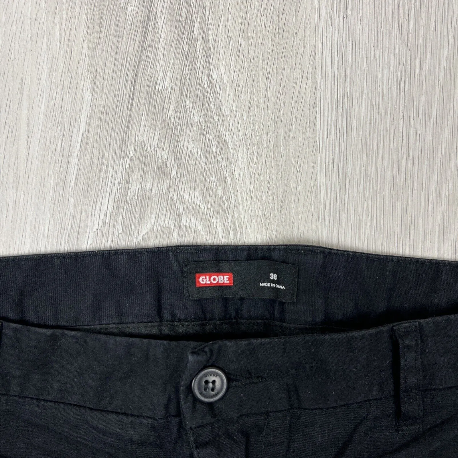 Globe Mens Chino Shorts Size 38 (2 Pairs, 1 x Beige & 1 x Black)
