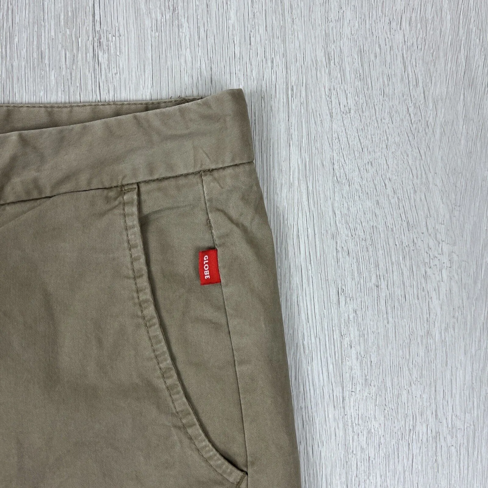 Globe Mens Chino Shorts Size 38 (2 Pairs, 1 x Beige & 1 x Black)