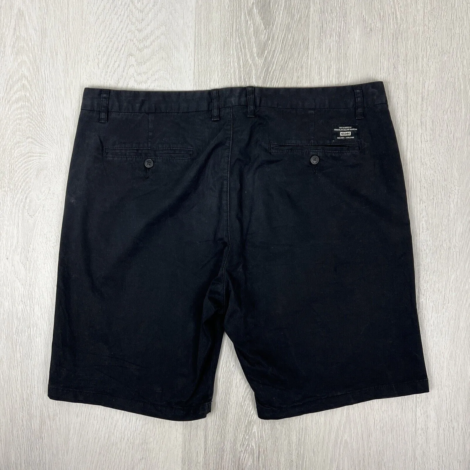 Globe Mens Chino Shorts Size 38 (2 Pairs, 1 x Beige & 1 x Black)
