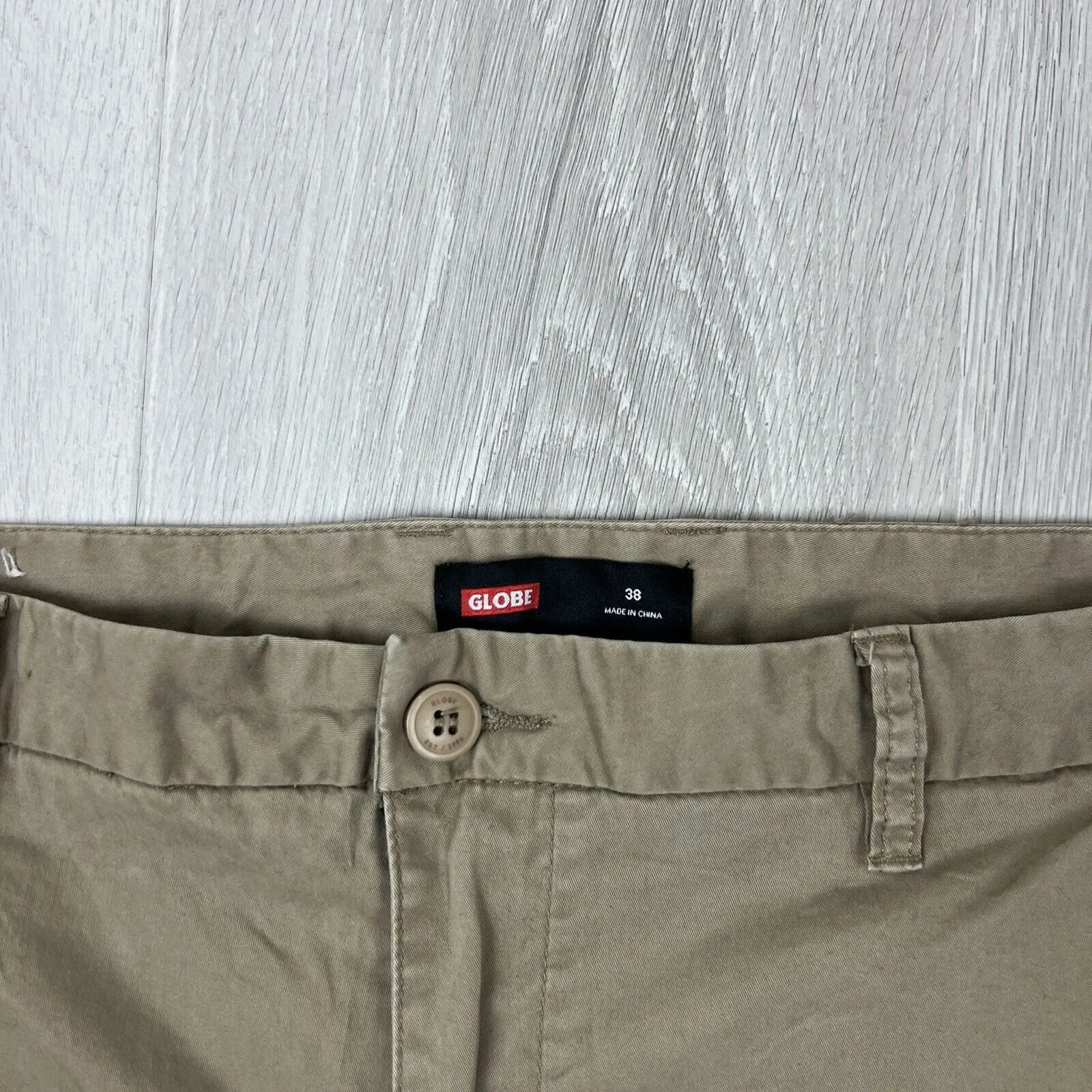 Globe Mens Chino Shorts Size 38 (2 Pairs, 1 x Beige & 1 x Black)