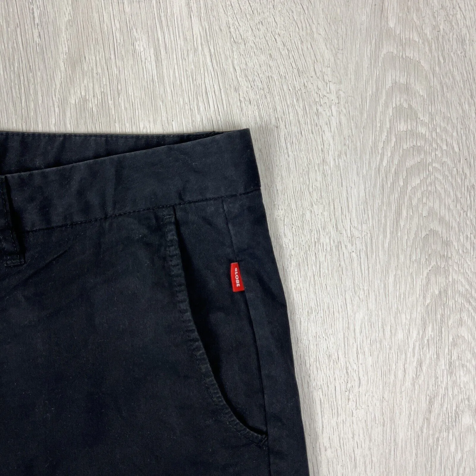 Globe Mens Chino Shorts Size 38 (2 Pairs, 1 x Beige & 1 x Black)