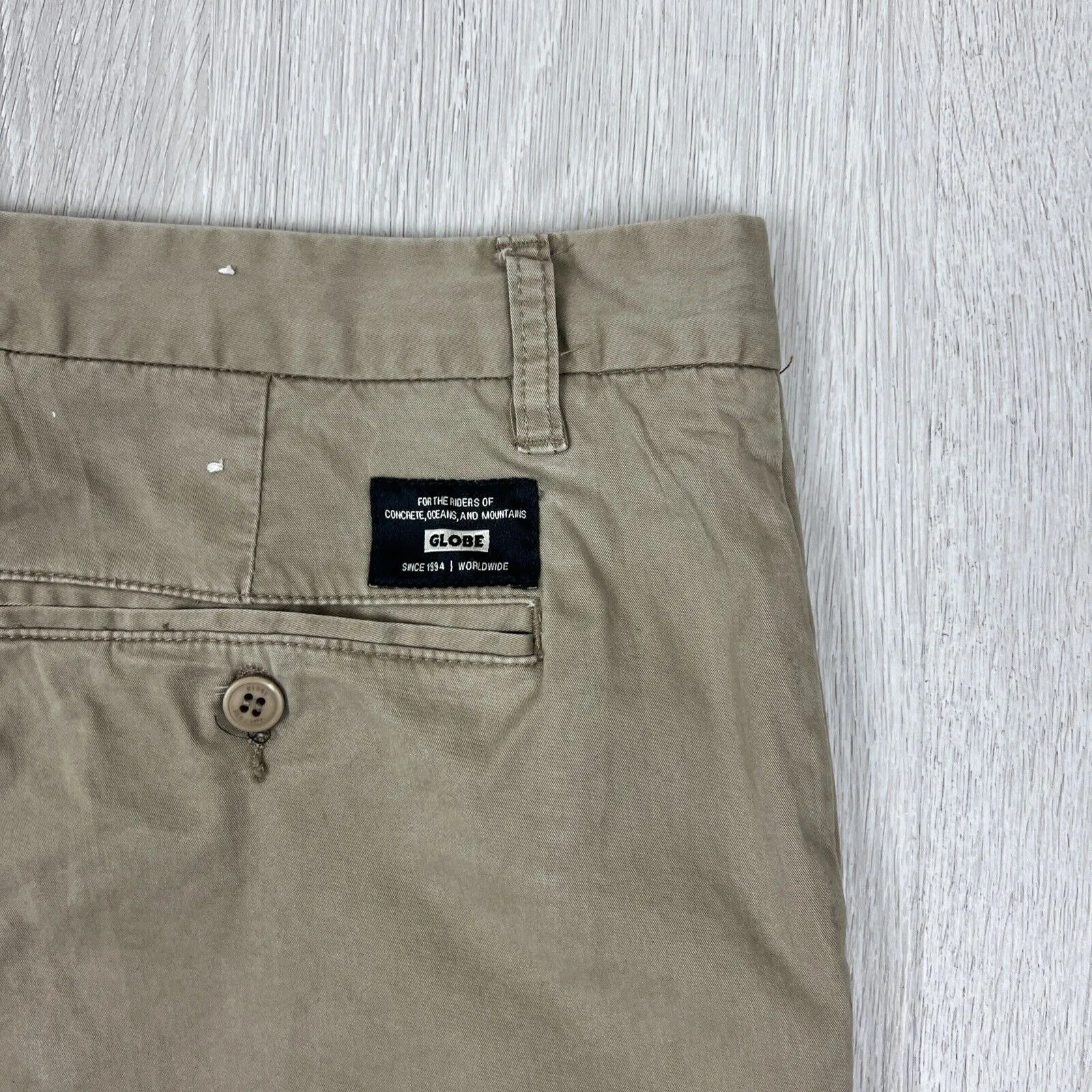 Globe Mens Chino Shorts Size 38 (2 Pairs, 1 x Beige & 1 x Black)