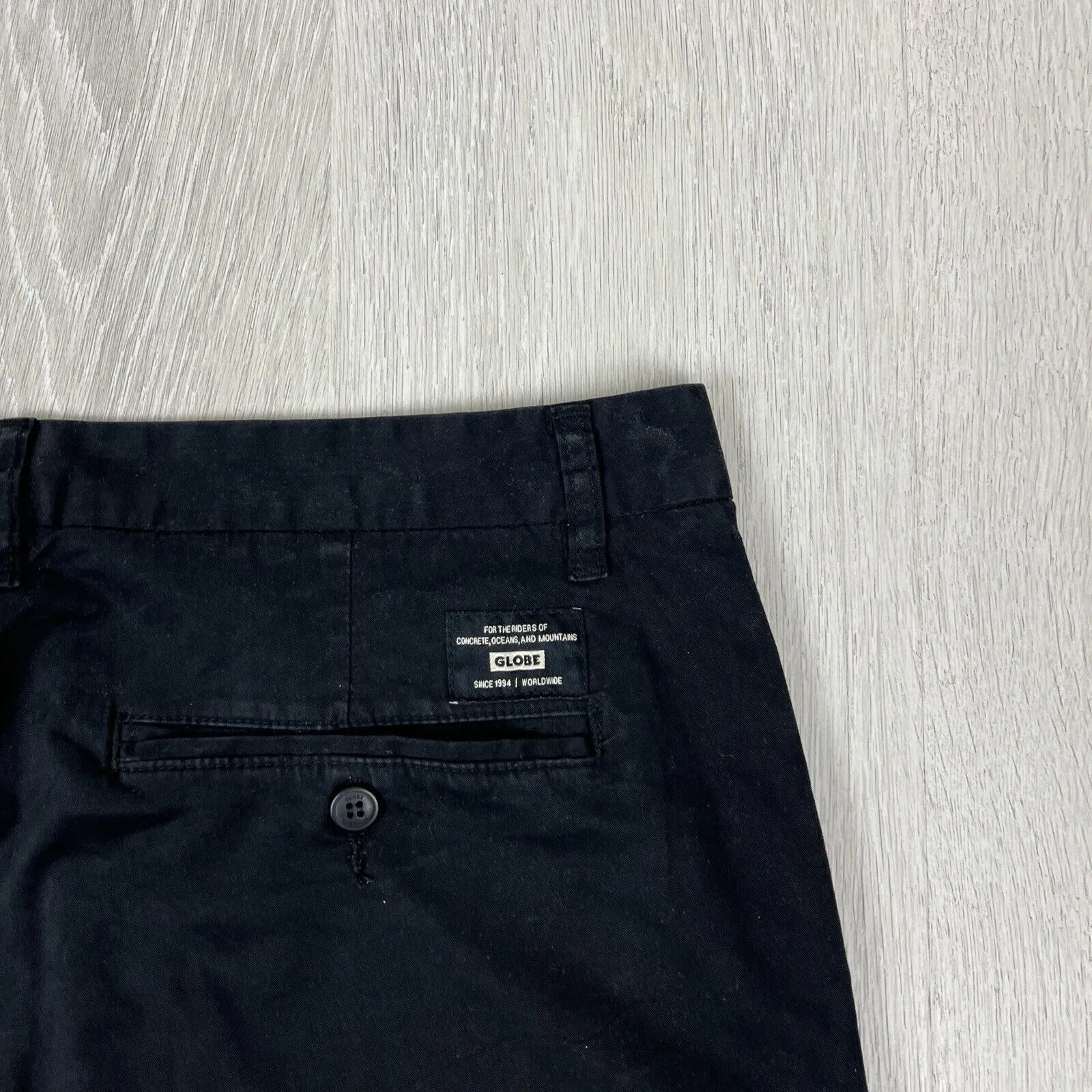 Globe Mens Chino Shorts Size 38 (2 Pairs, 1 x Beige & 1 x Black)