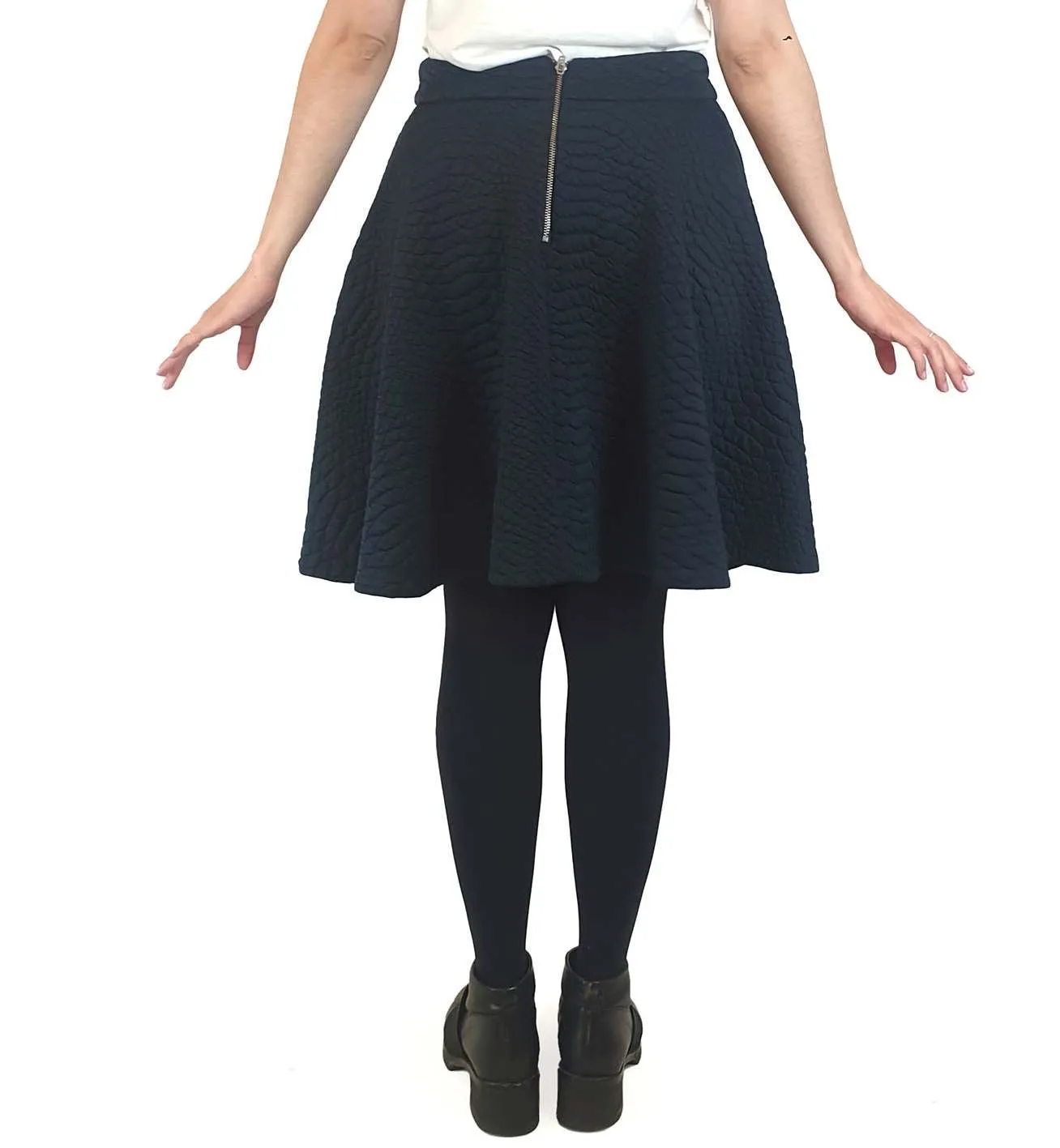 Gorman navy quilted A-line skirt size 10