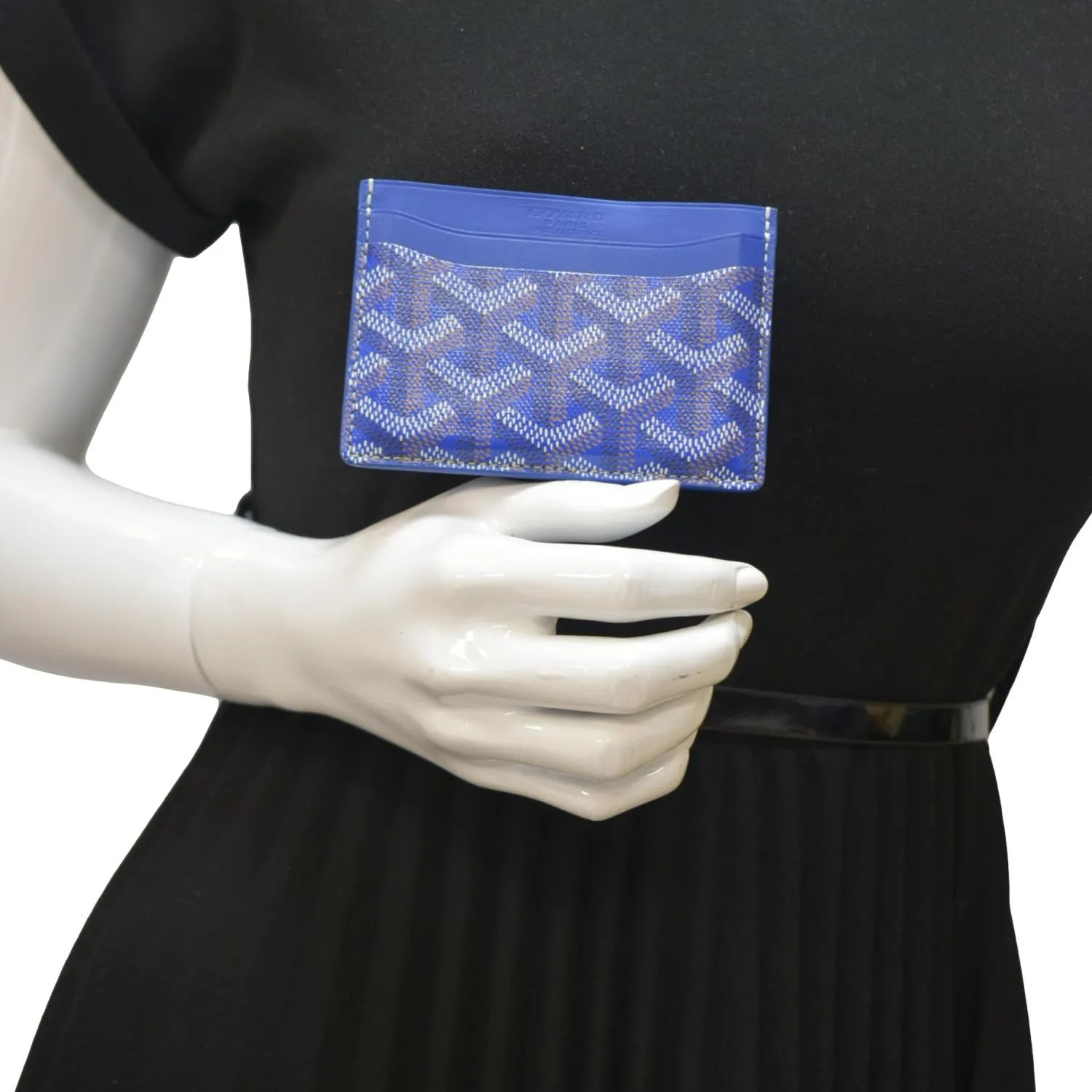 GOYARD Saint-Sulpice Card Holder Coated Canvas Wallet Blue