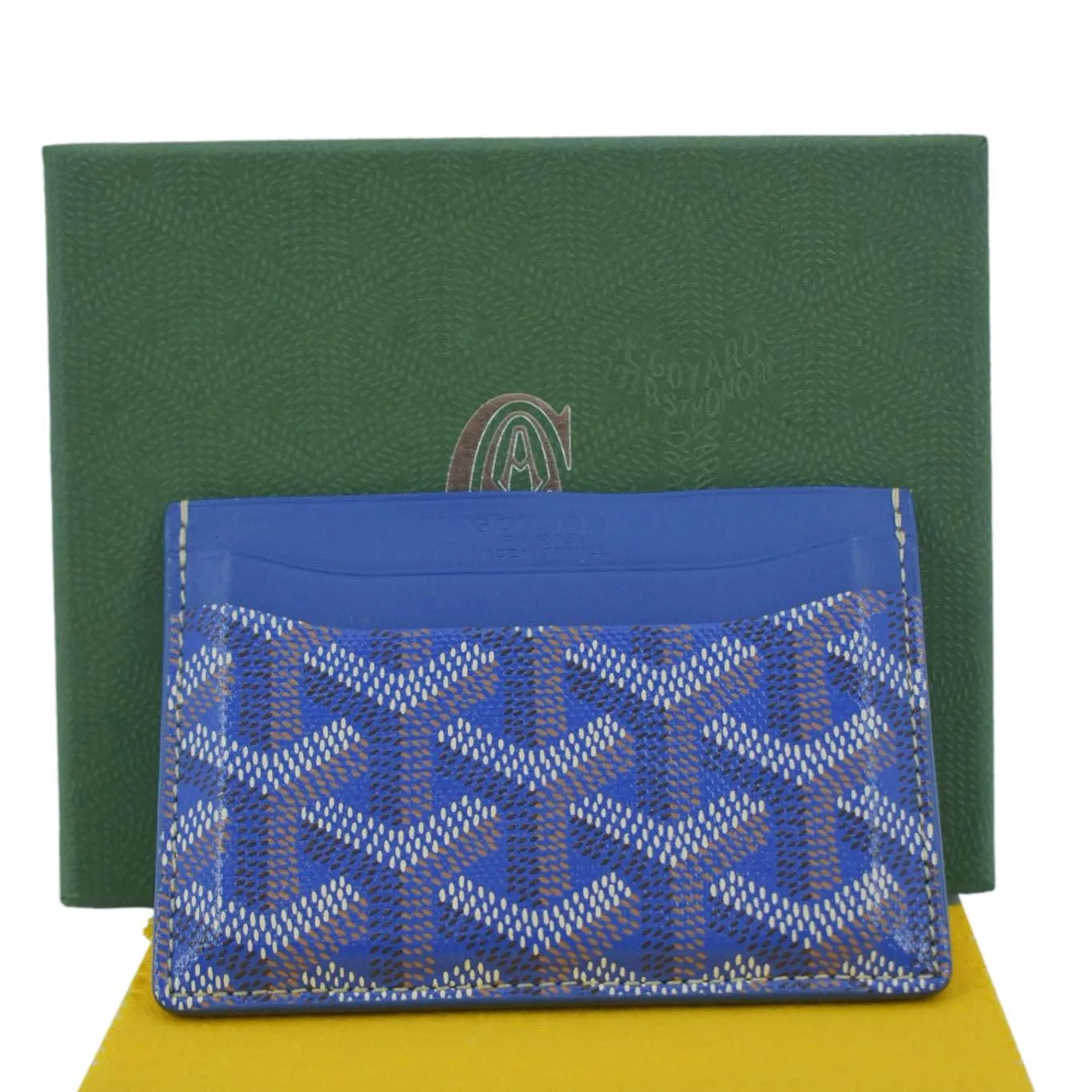 GOYARD Saint-Sulpice Card Holder Coated Canvas Wallet Blue