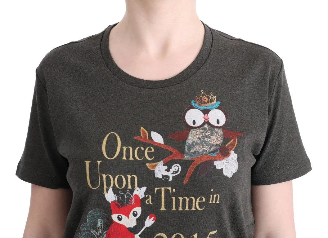 Gray Cotton 2015 Motive T-Shirt
