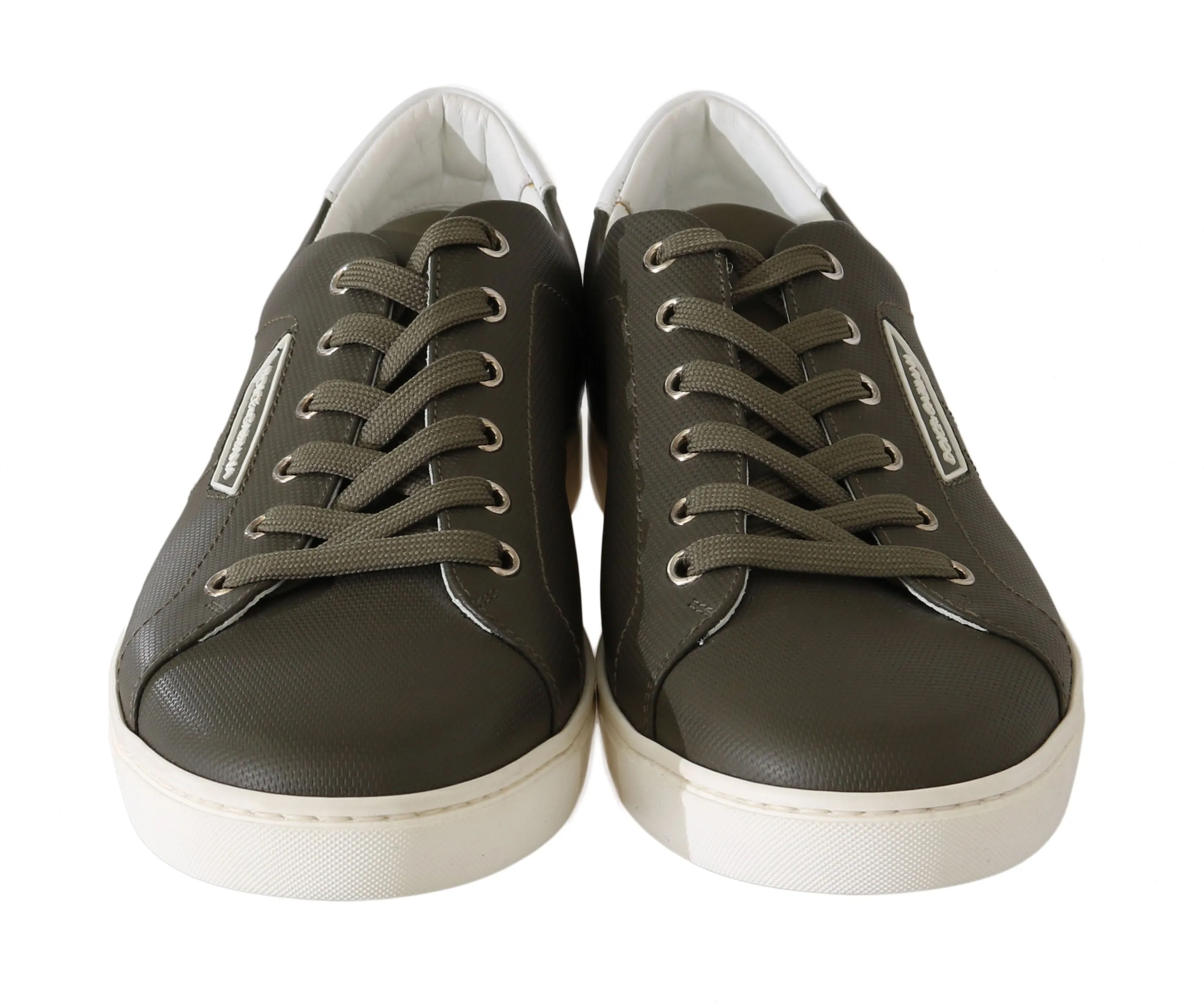 Green Leather Casual Gym Sport Scarpe Sneakers
