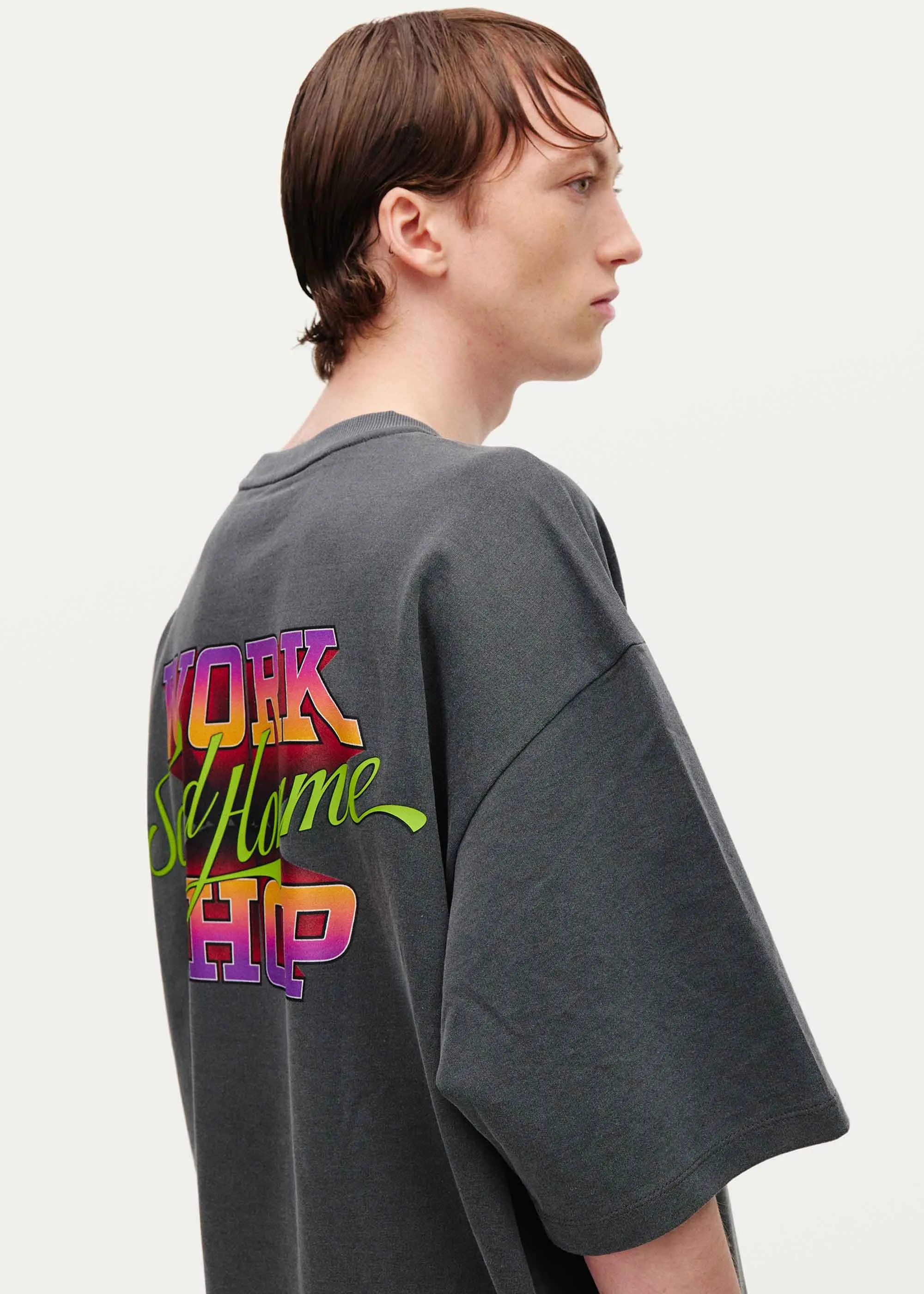 Grey Embroidered Terry T-Shirt