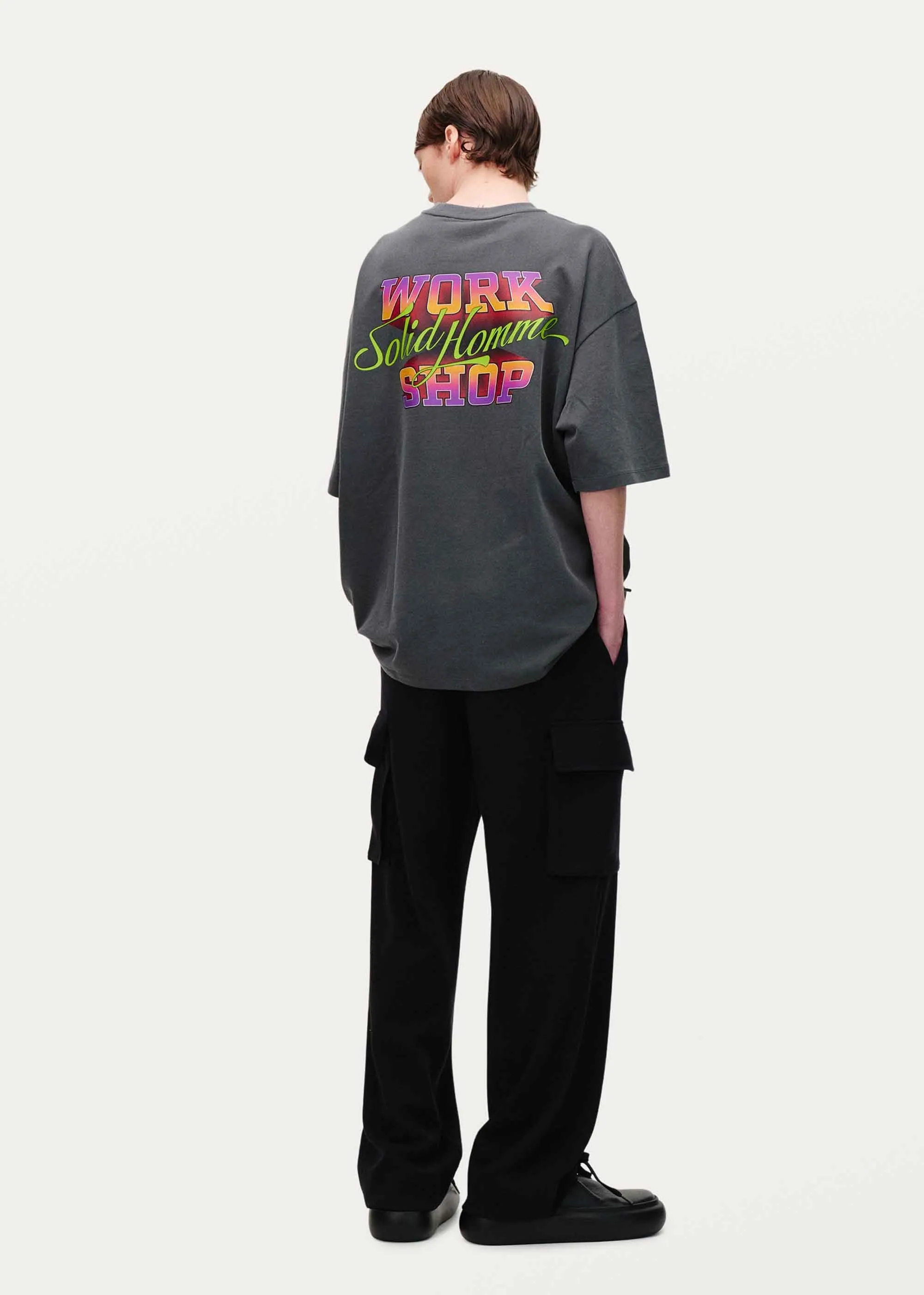 Grey Embroidered Terry T-Shirt
