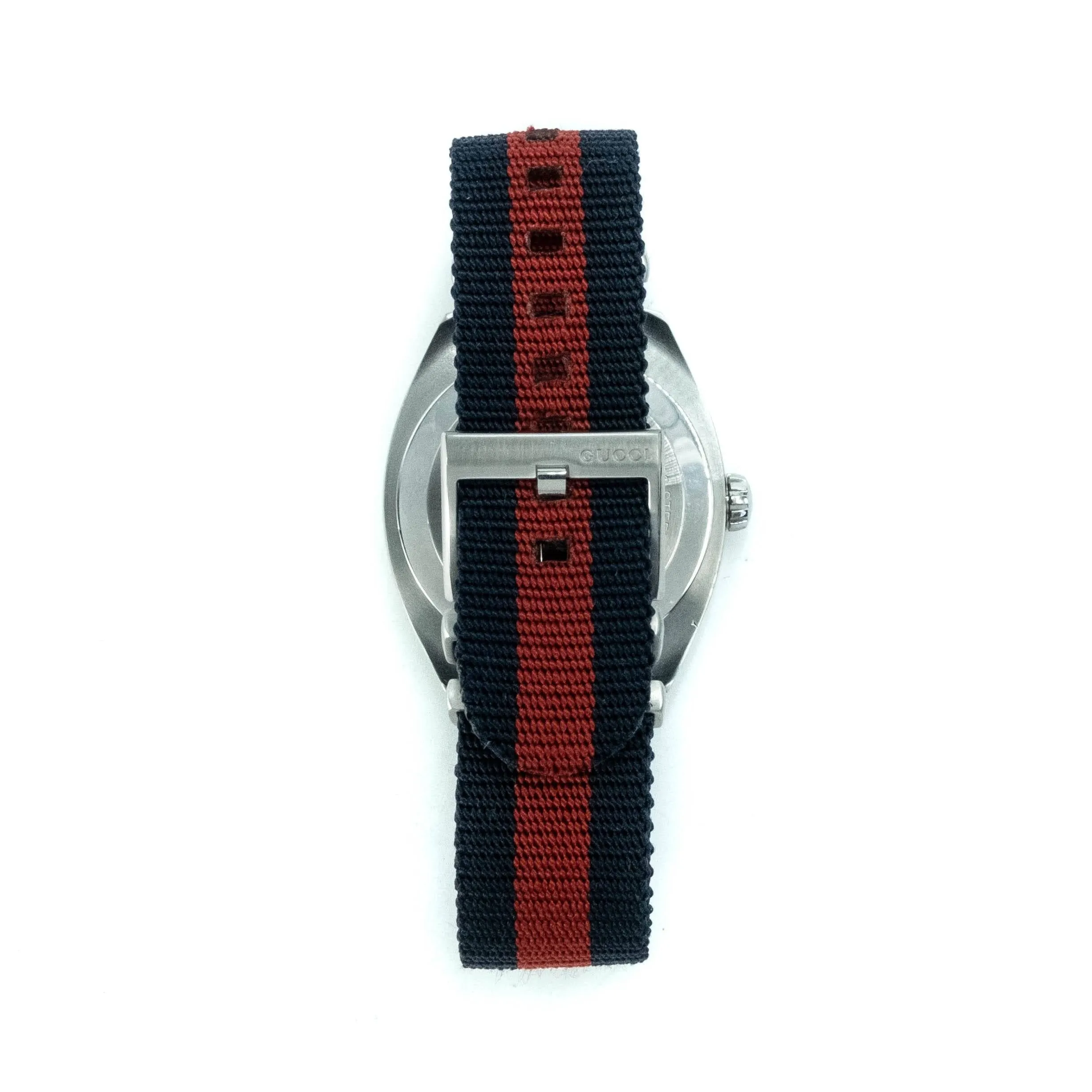 Gucci GG2570 YA142304 41mm Blue & Red Nylon Strap Mens Watch