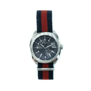 Gucci GG2570 YA142304 41mm Blue & Red Nylon Strap Mens Watch
