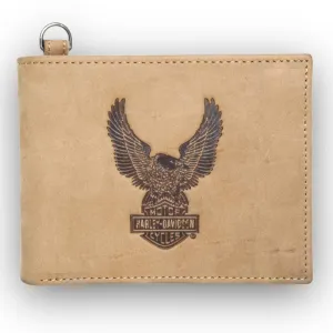Harley-Davidson® Men's Eagle B&S Bi-Fold Genuine Leather RFID Wallet