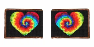 Heart Tie Dye Needlepoint Wallet