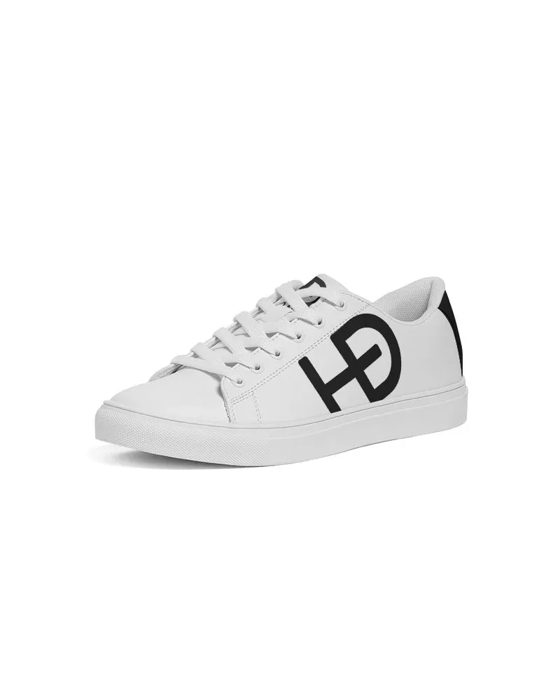 HEED NYC Women's Classic White with Black Heel Vegan Leather Sneaker
