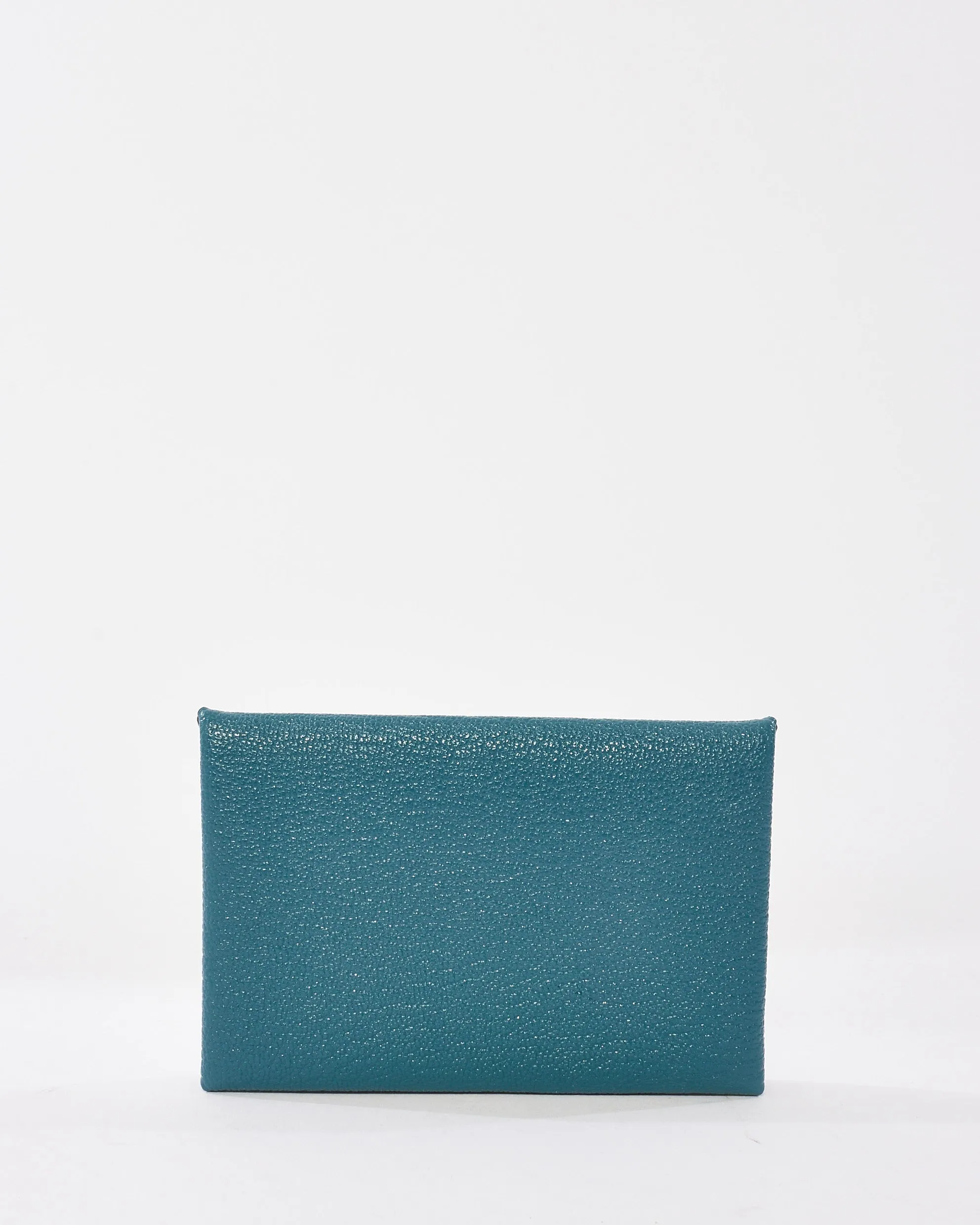 Hermès Blue Chevre Leather Calvi Cardholder
