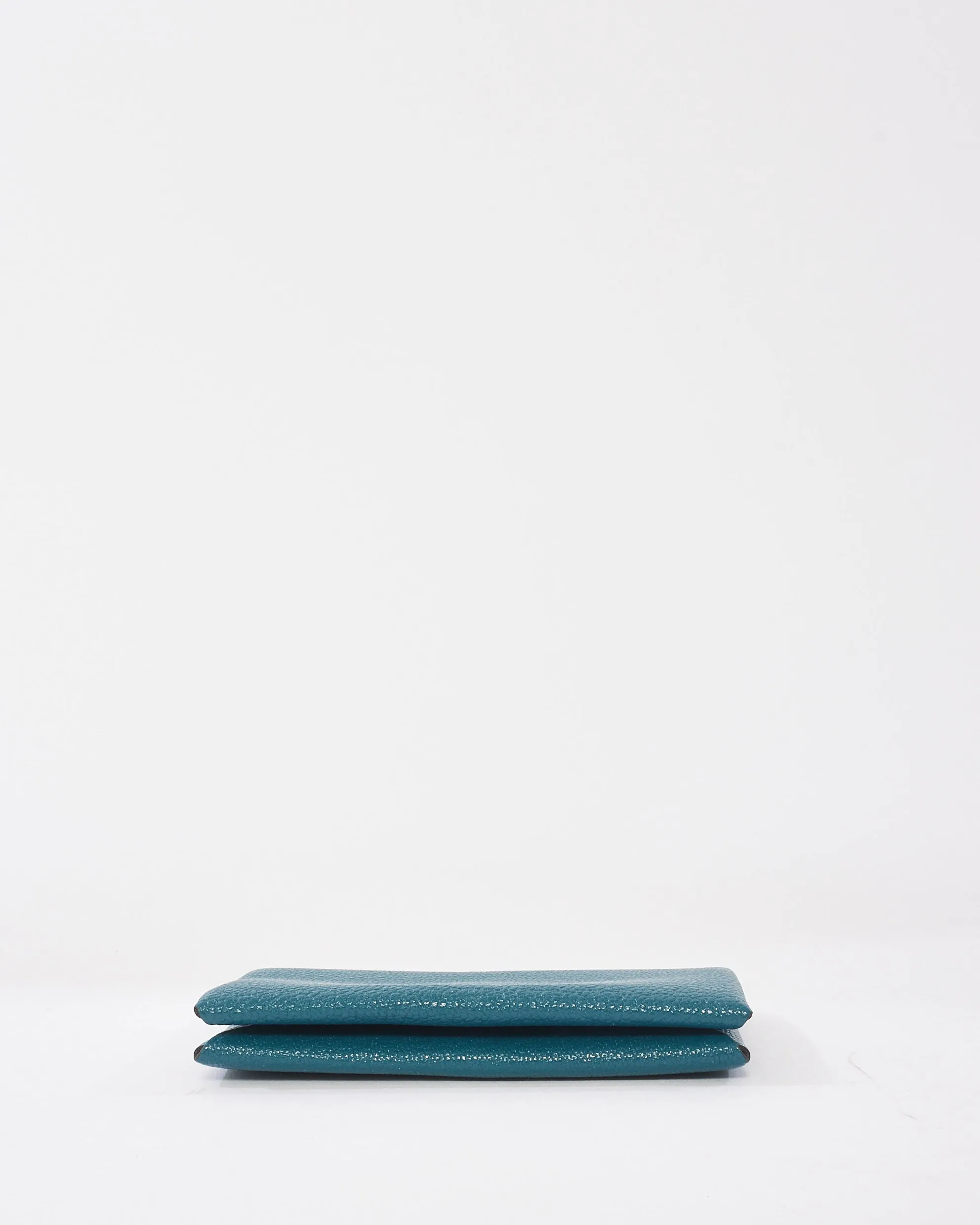 Hermès Blue Chevre Leather Calvi Cardholder