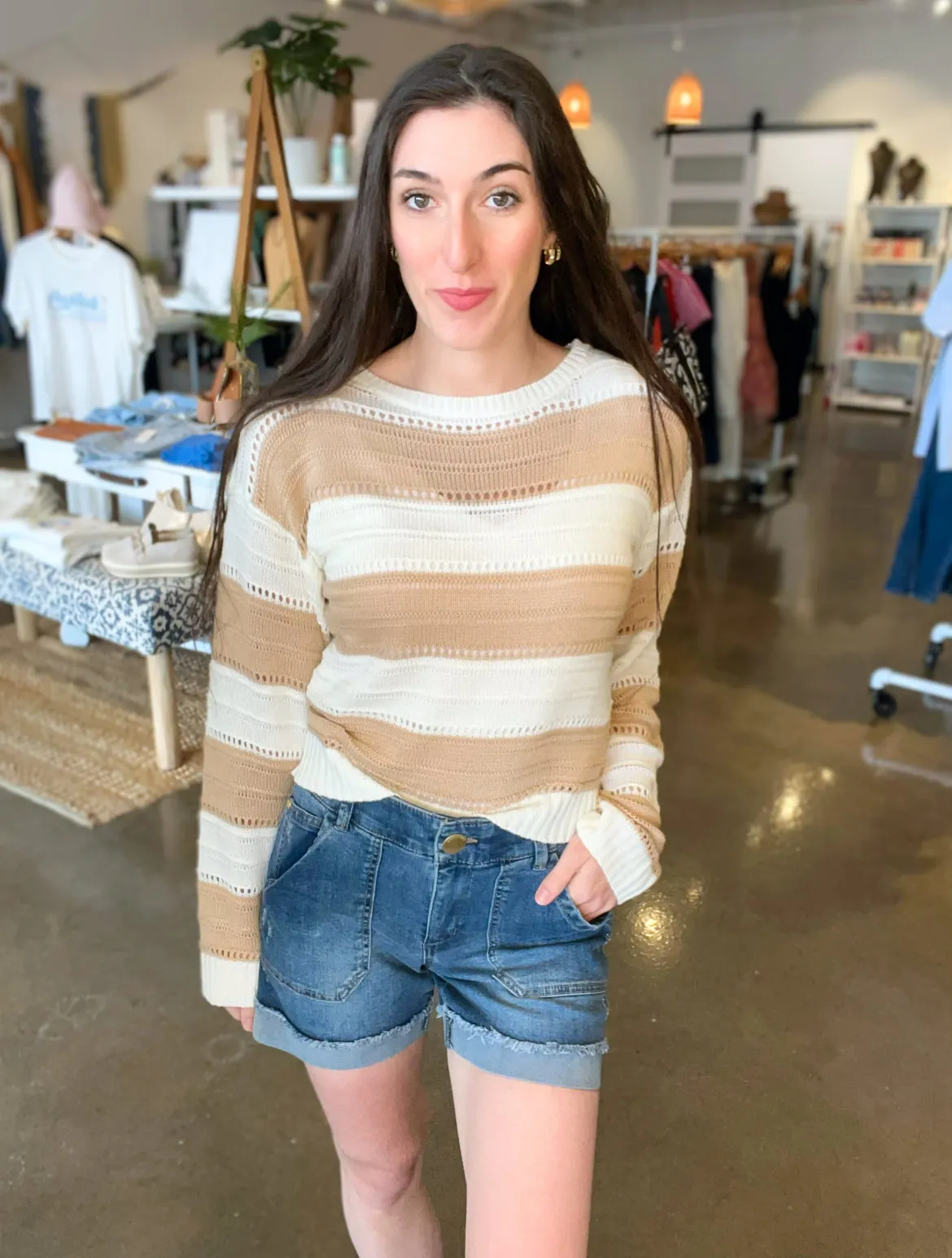 High Rise Denim Shorts
