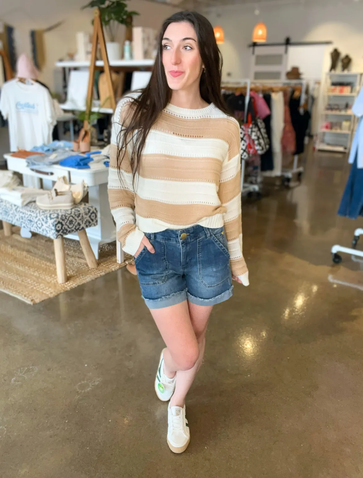 High Rise Denim Shorts
