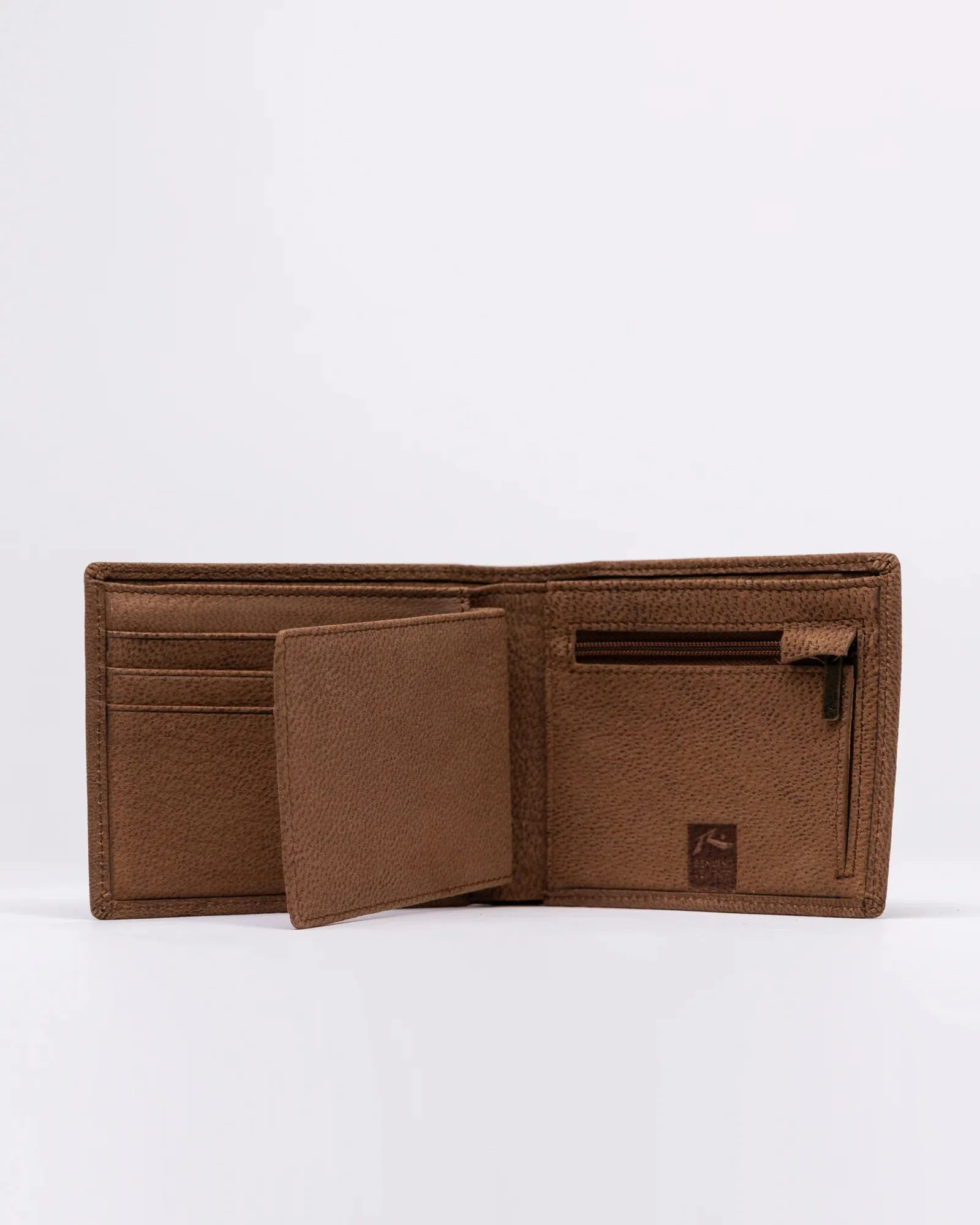 High River 2 Leather Mens Wallet- Dark Tan