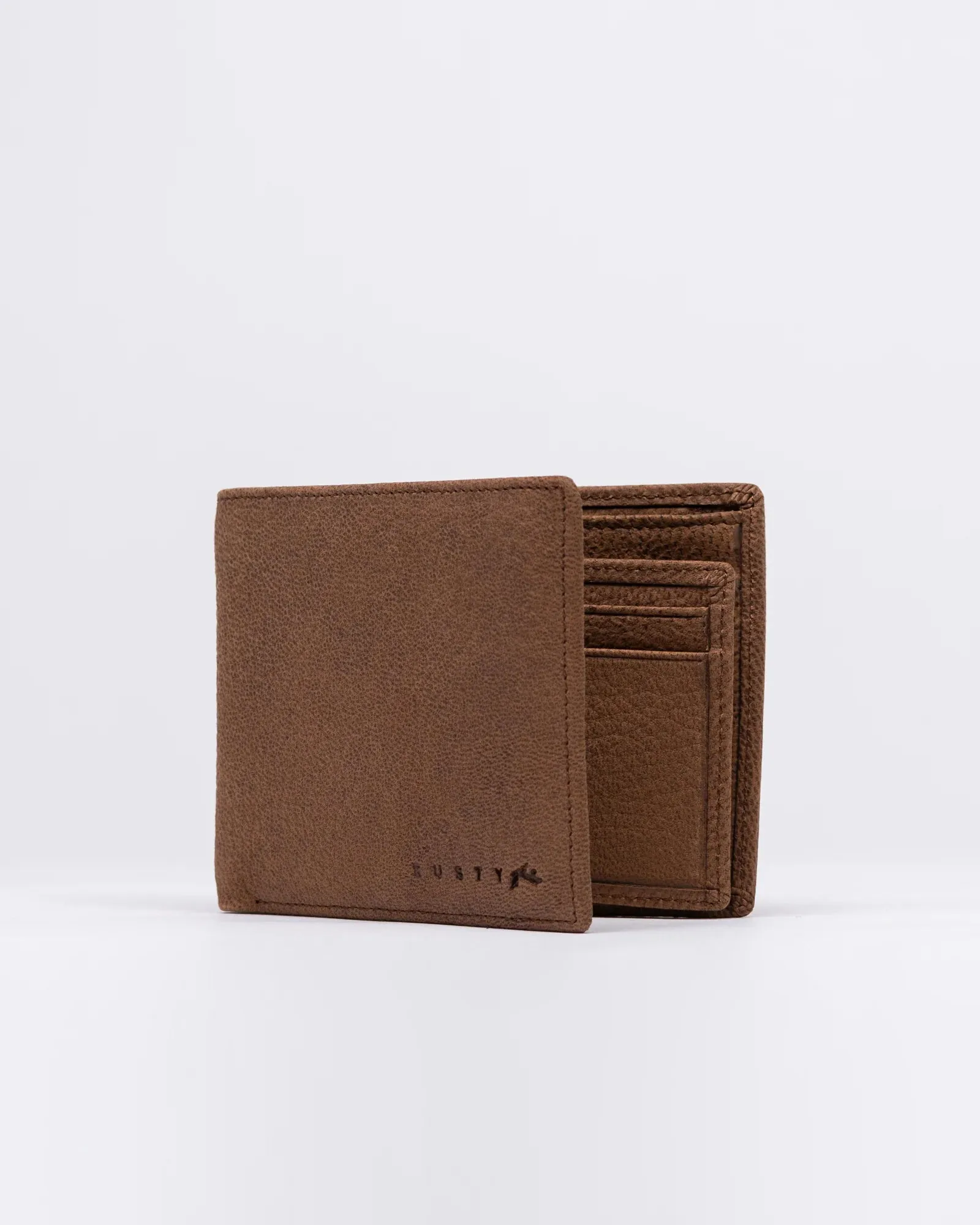 High River 2 Leather Mens Wallet- Dark Tan