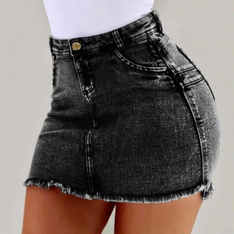 High Waist Denim Pocket Skirts