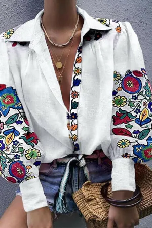 HTR1218 Floral Fiesta Embroidered Blouse
