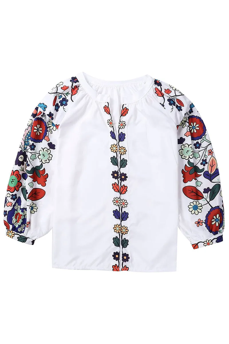 HTR1218 Floral Fiesta Embroidered Blouse