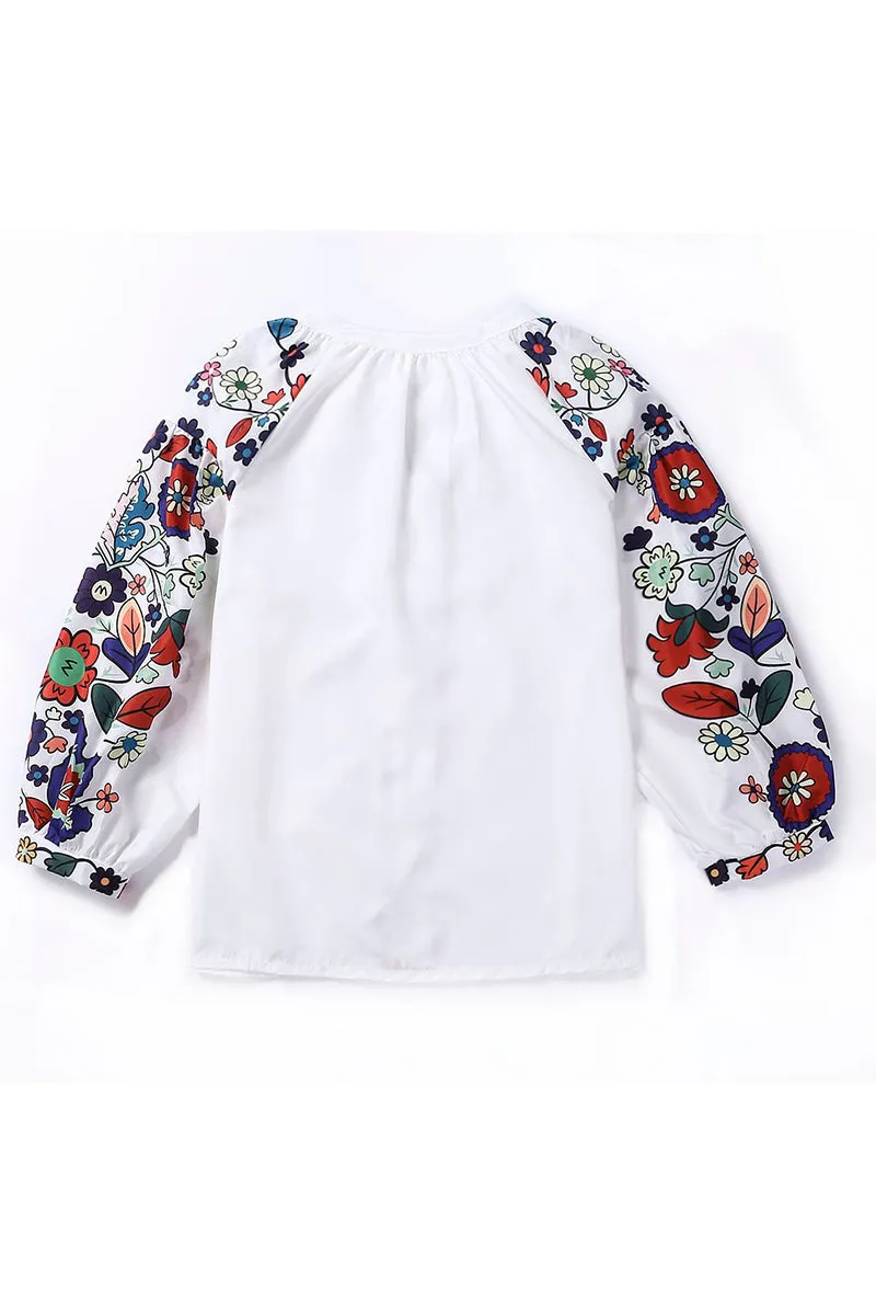 HTR1218 Floral Fiesta Embroidered Blouse