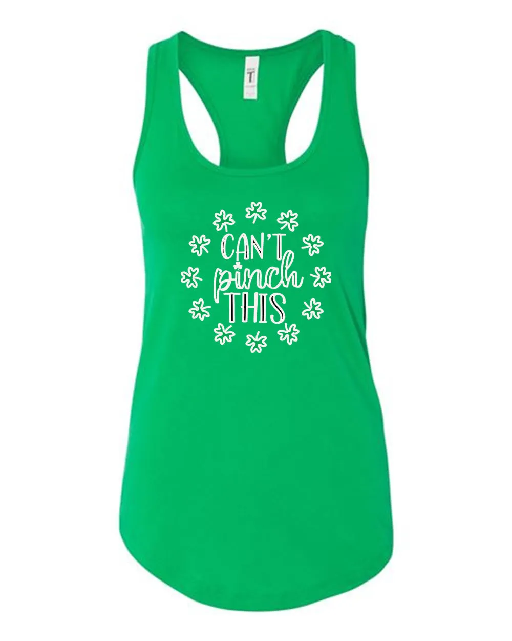 I can't pinch this women racerback st patrick's day tank top