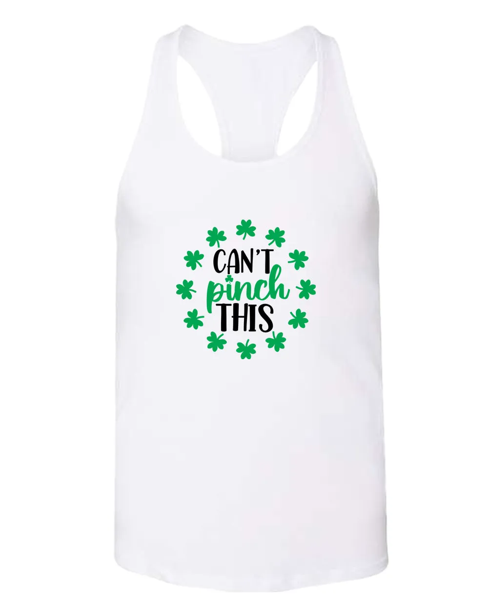 I can't pinch this women racerback st patrick's day tank top