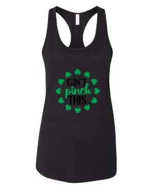 I can't pinch this women racerback st patrick's day tank top