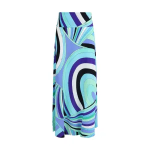 Iride print long Skirt