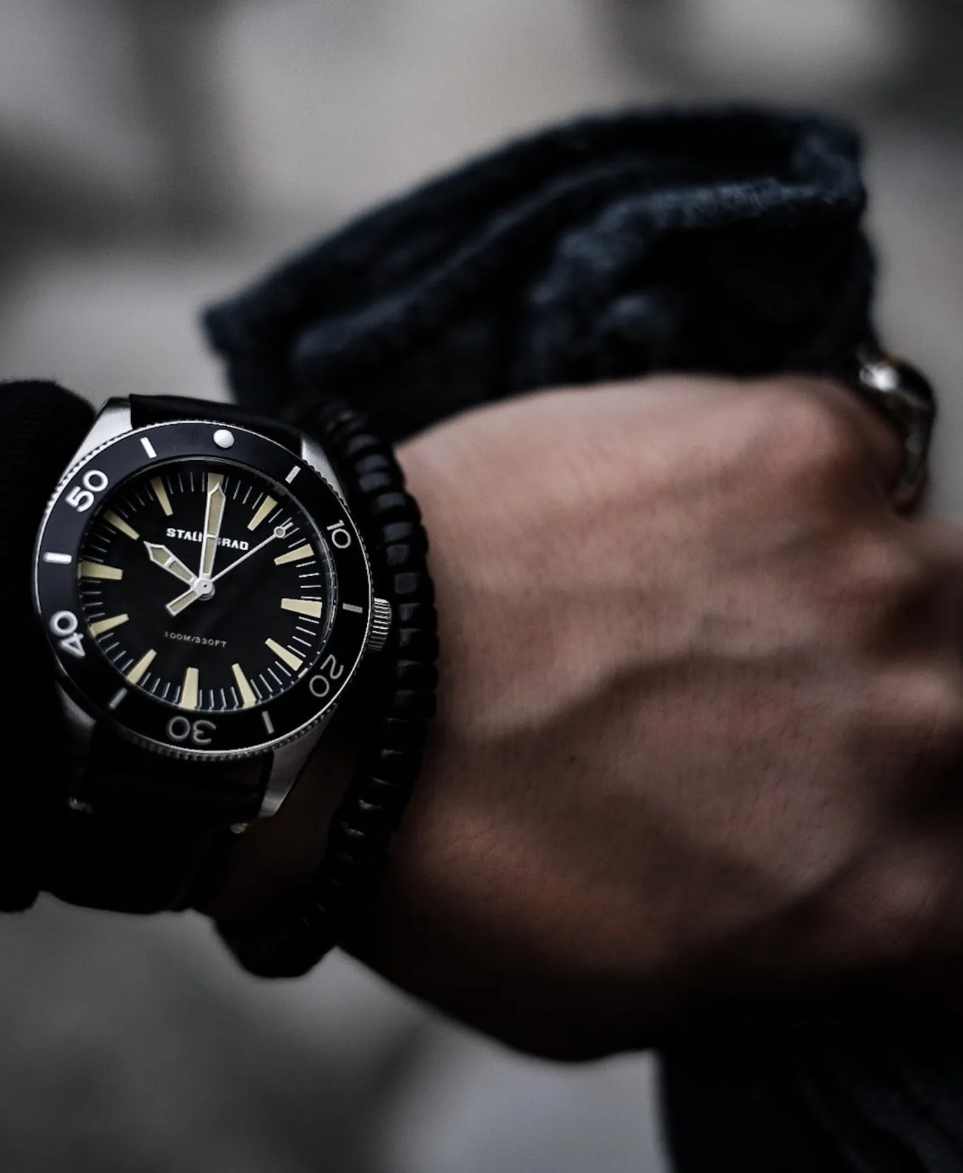Iron Will. Black Dial. Black Leather Strap. SG-0012-02