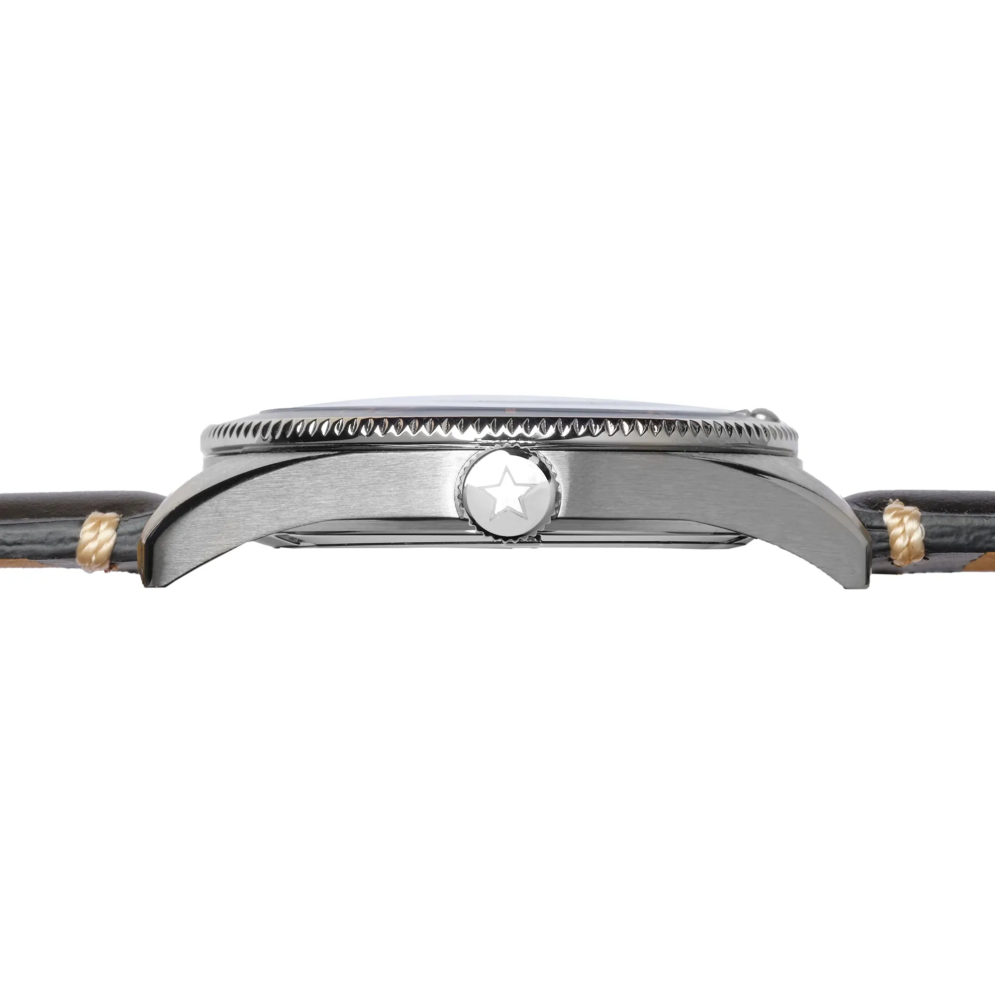 Iron Will. Black Dial. Black Leather Strap. SG-0012-02
