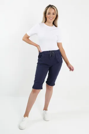 Italian Magic Shorts/Chinos Plain Navy