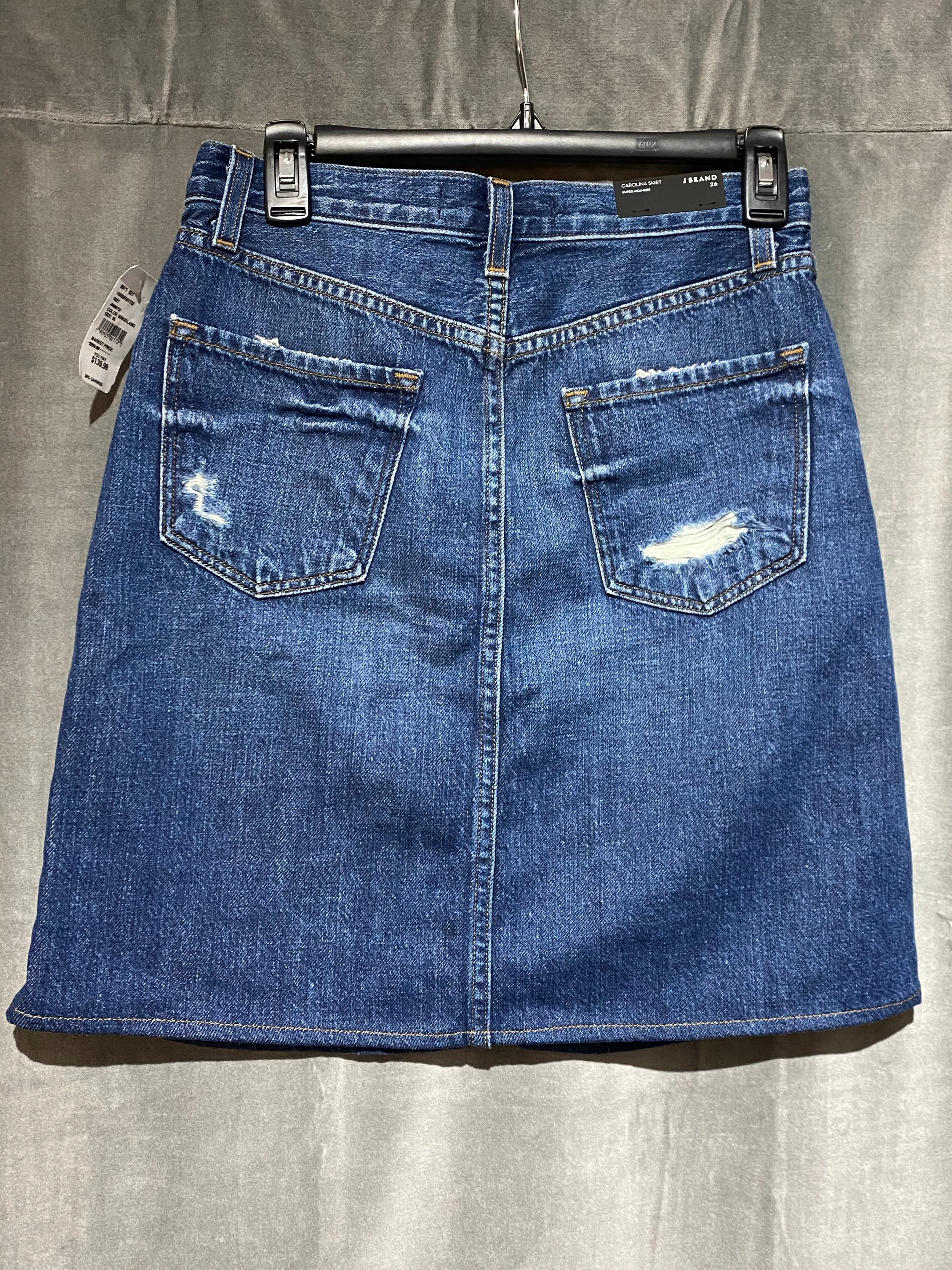J Brand Blue Denim Short Skirt with Front Mini Slit