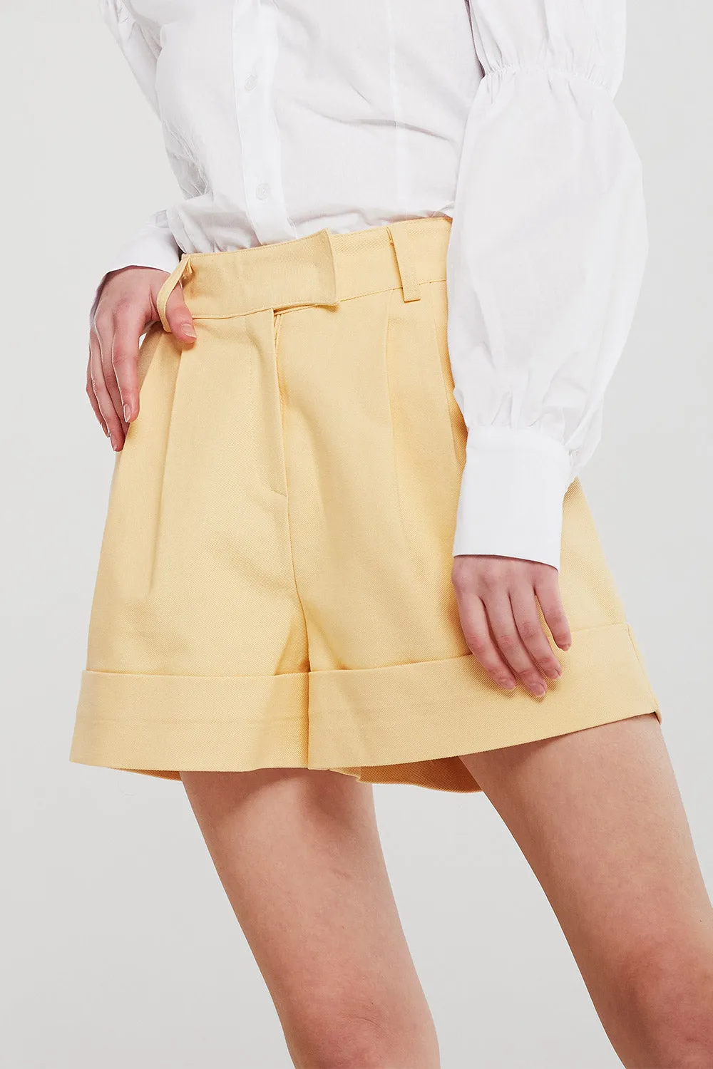 Josephine Cuffed Hem Pintuck Shorts