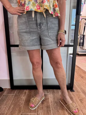 Judy Blue: Cuffed Denim Jogger Shorts