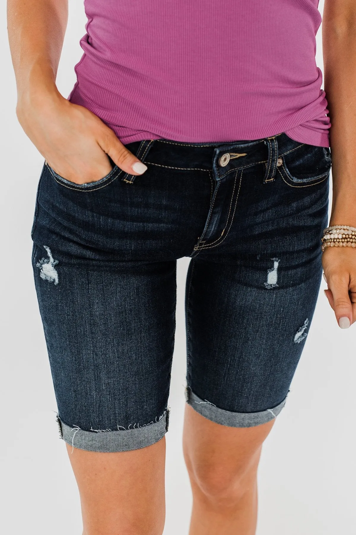 KanCan Bermuda Shorts- Eleanor Wash