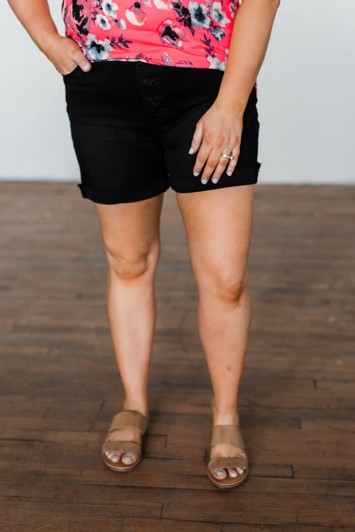 KanCan Button Fly Shorts- Kathy Wash