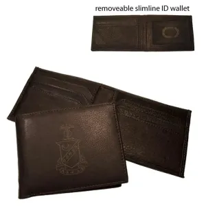 Kappa Sig Brown Leather Crest Bi-Fold Wallet