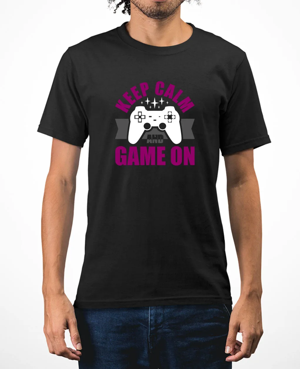 Keep calm and game on t-shirt funny video game t-shirt