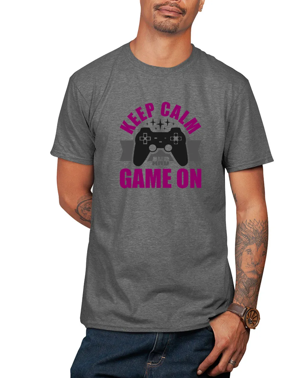 Keep calm and game on t-shirt funny video game t-shirt