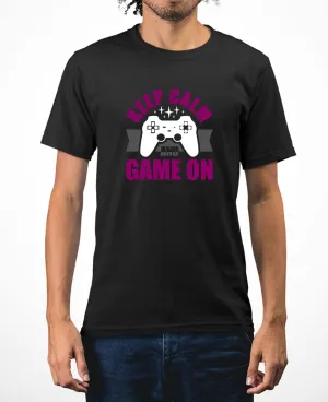 Keep calm and game on t-shirt funny video game t-shirt