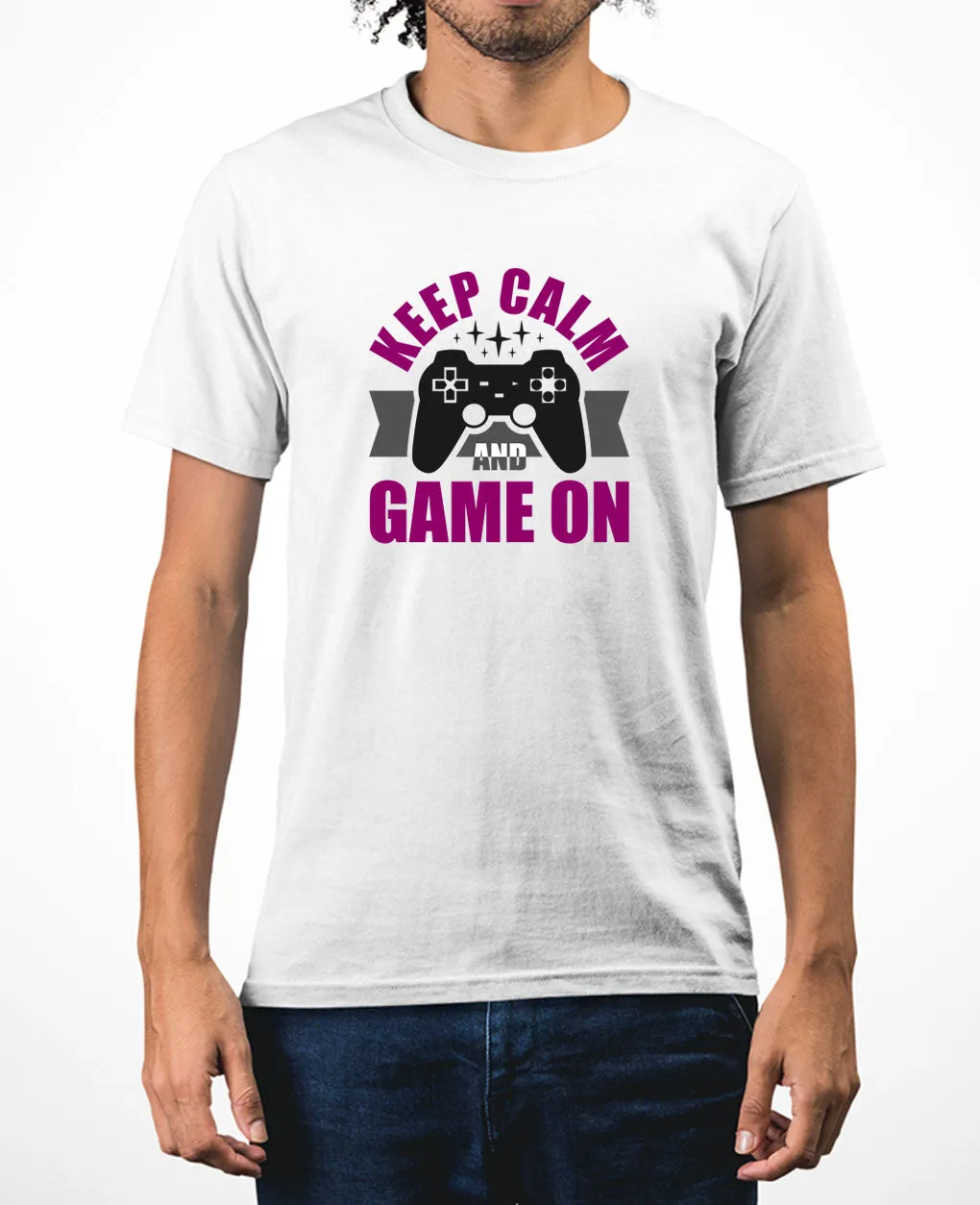 Keep calm and game on t-shirt funny video game t-shirt